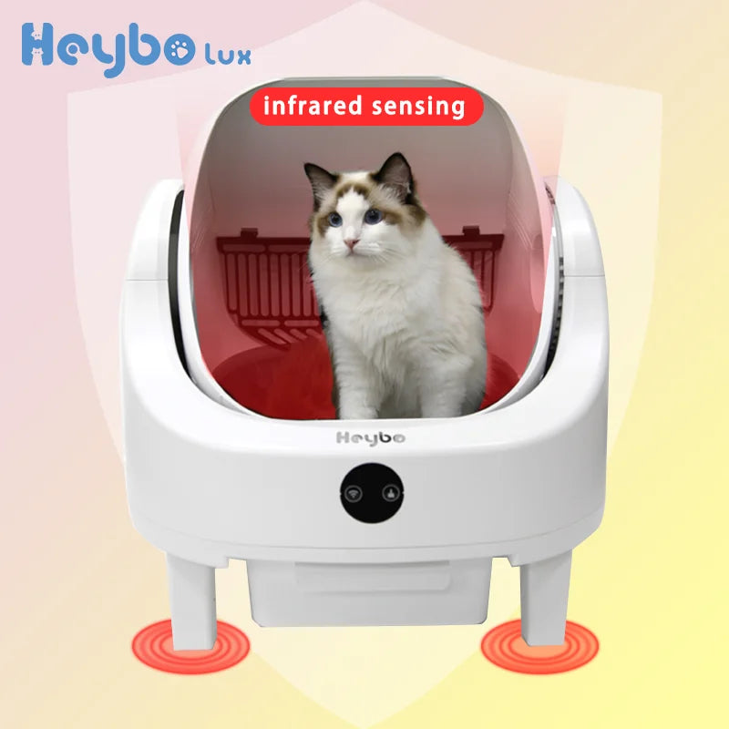 HeyboLux Smart Self Cleaning Cat Litter Box with Odor Control