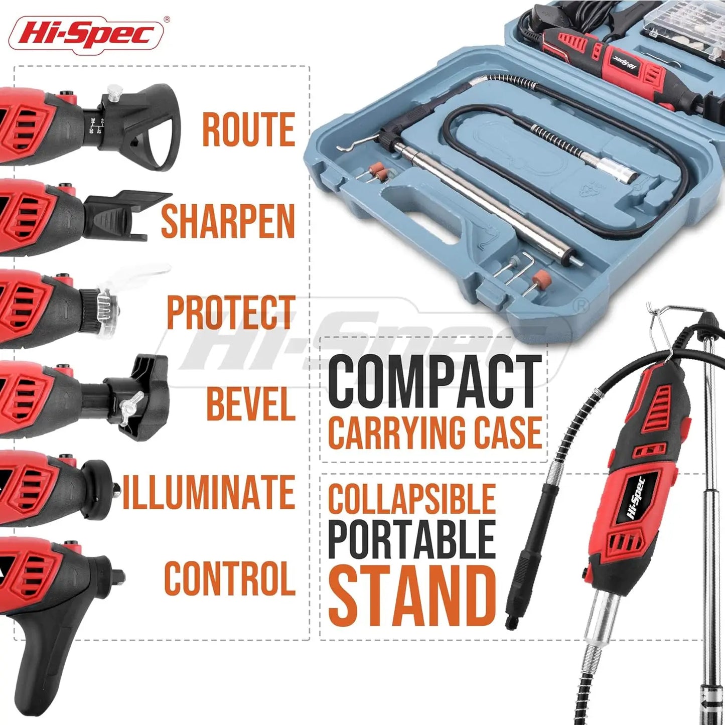 Hi-Spec 134pc 160W Corded Rotary Tool Kit With Dremel Accessories
