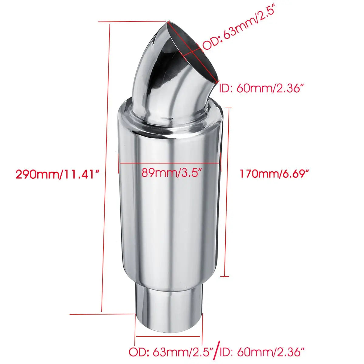 Autoleader Universal Stainless Steel Exhaust Muffler Turbine Silencer