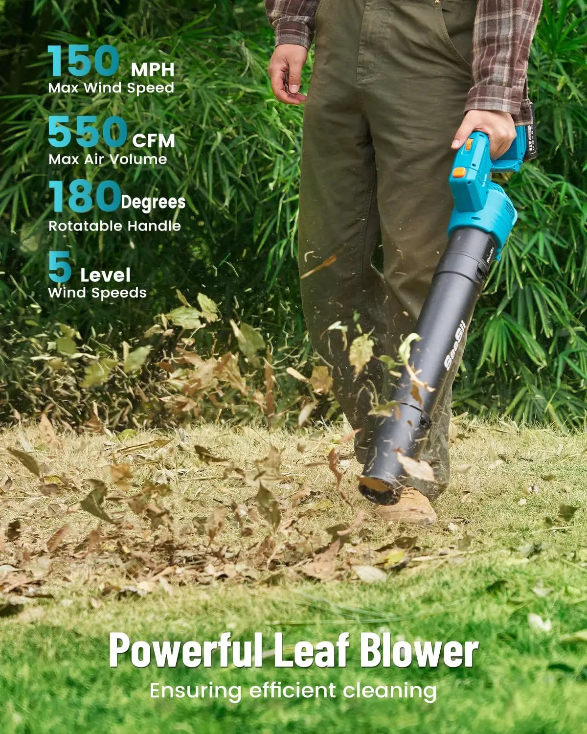 SeeSii 3 in 1 Cordless String Trimmer Leaf Blower Combo