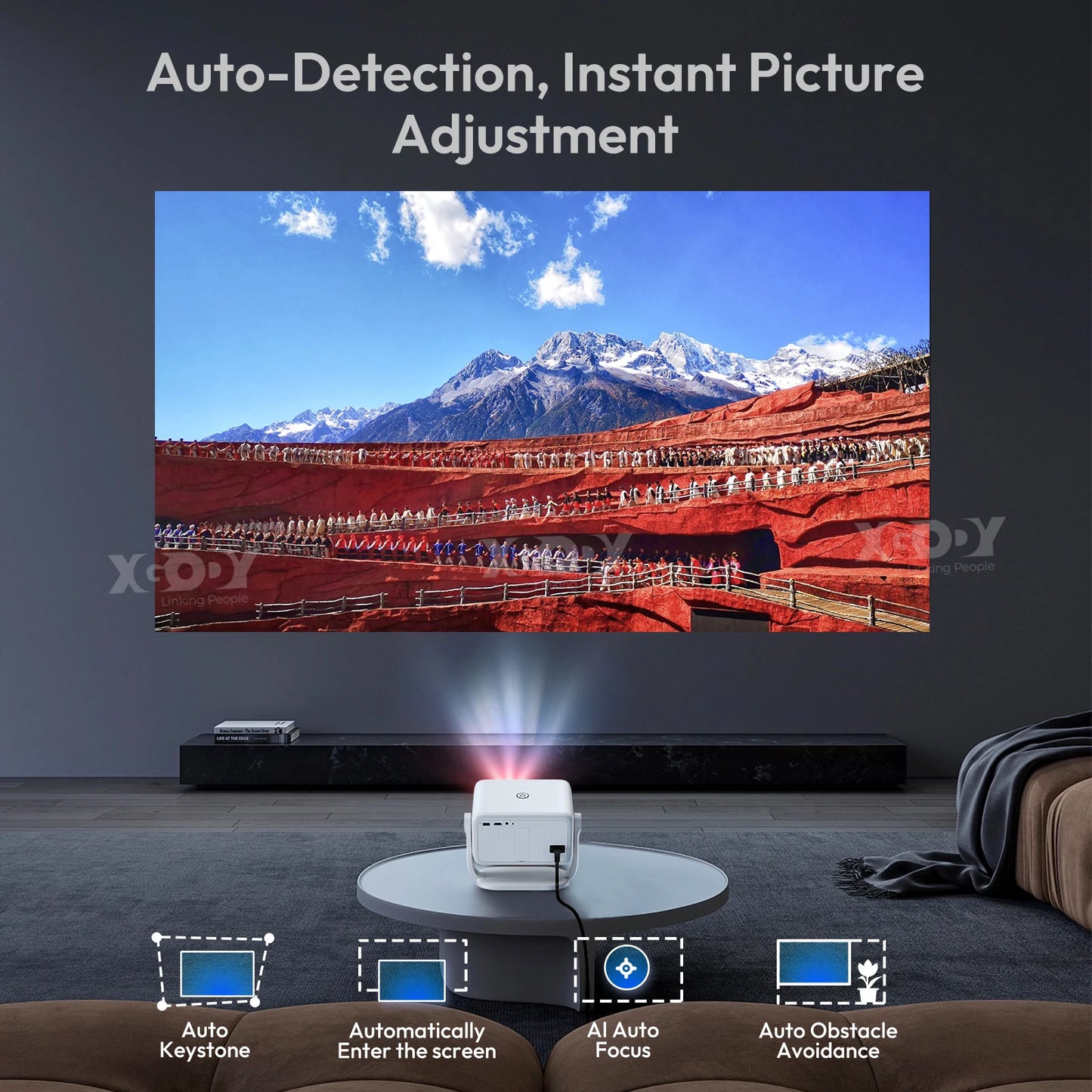 XGODY N6 4K Native 1080P Netflix Smart Projector With WiFi
