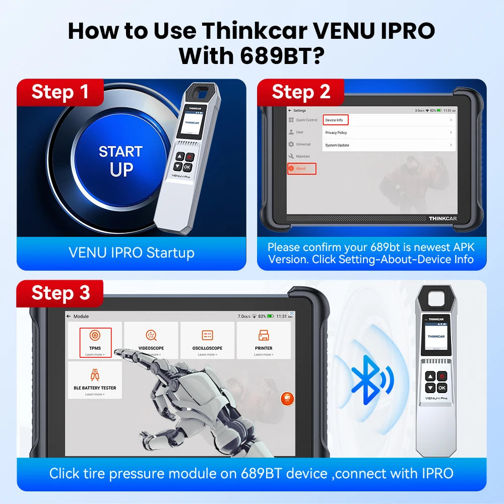 THINKCAR VENU IPRO TPMS Tool 315MHz 433MHz for 689BT