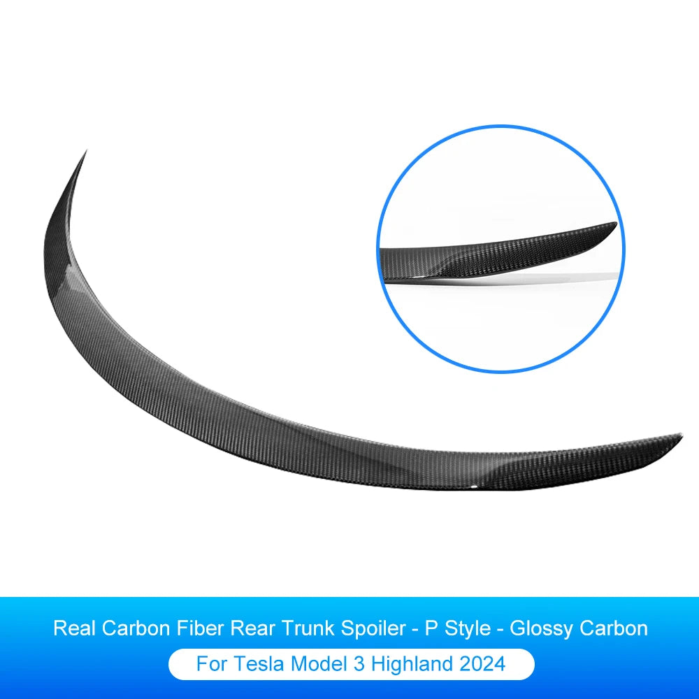 Tesla Model 3 Highland Real Carbon Fiber Spoiler Trunk Wing