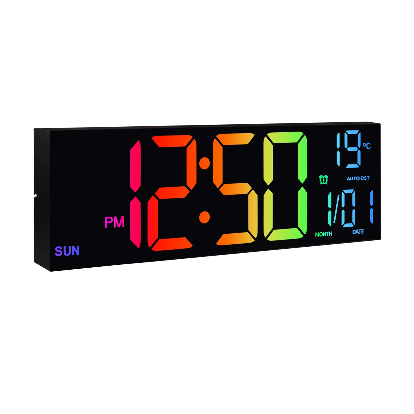 Digital Wall Clock With Remote LED Display Alarm Temperature