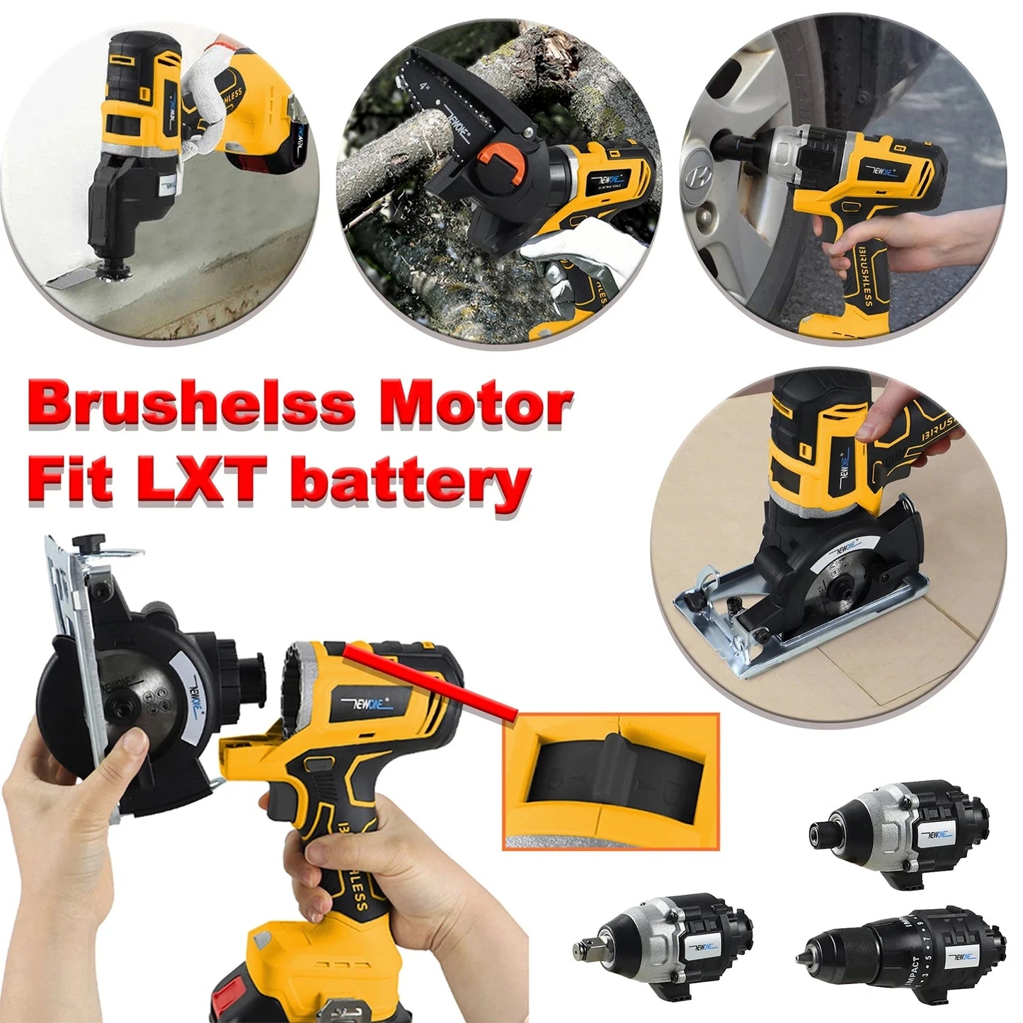 NEWONEDIY Brushless 12-in-1 Power Tool Set With Accessories