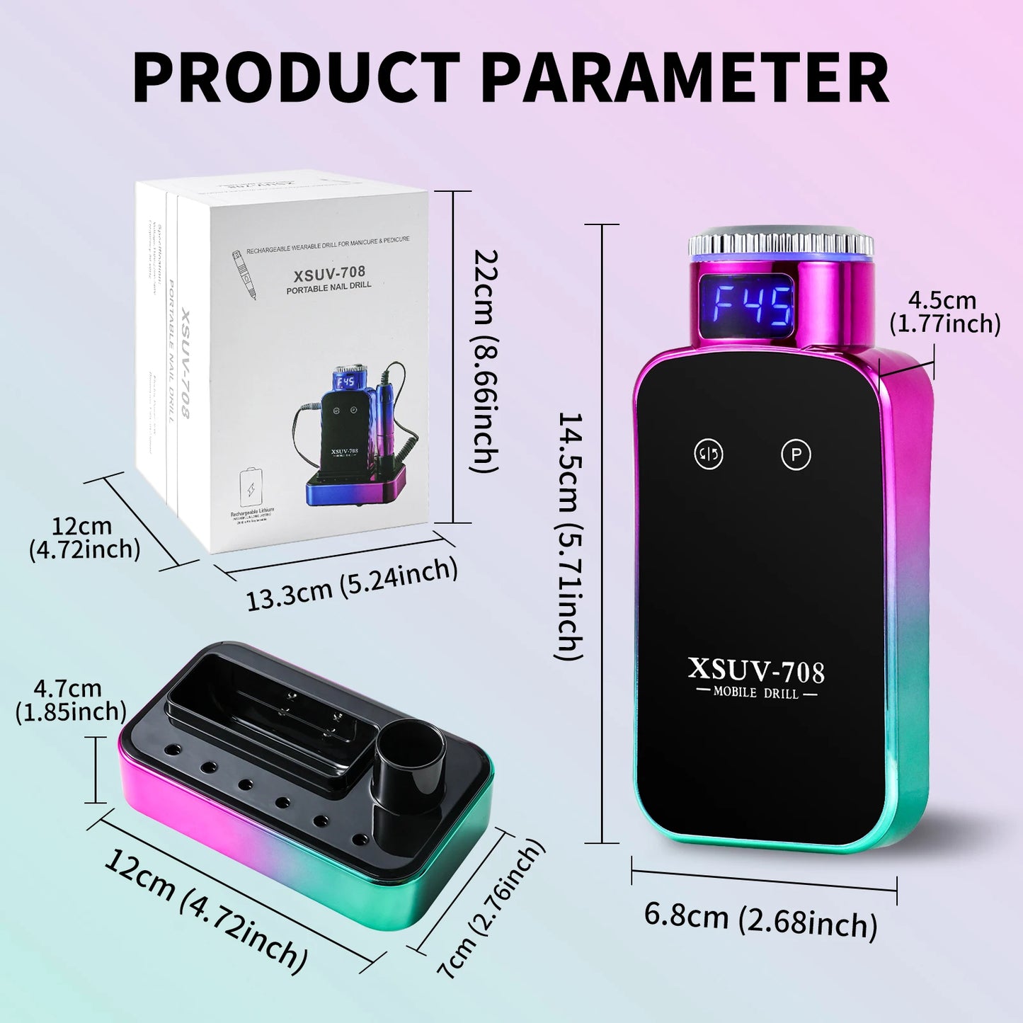 Hign-concerned 45000RPM Electric Nail Drill Professional Manicure Tool