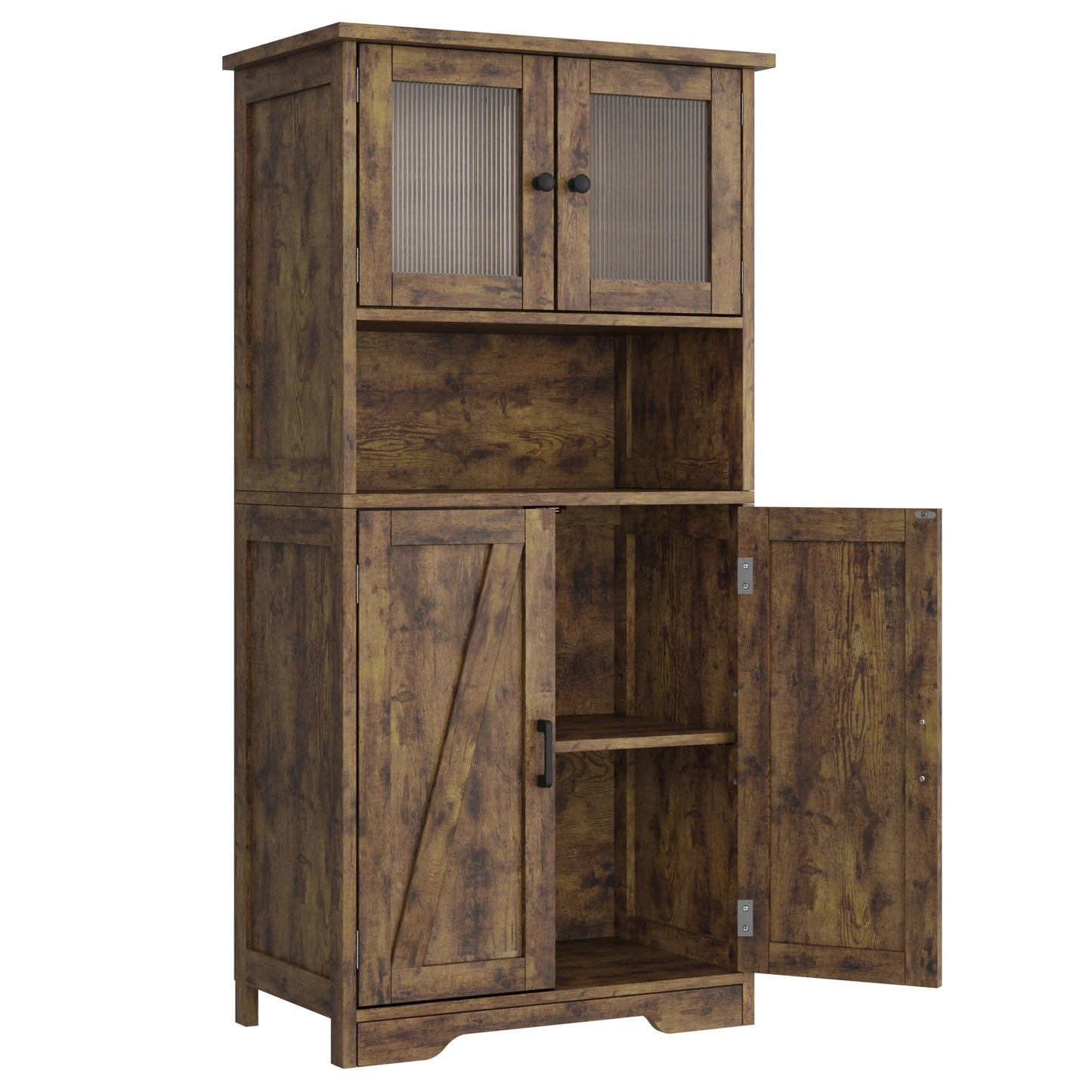 HobbyLane Free Standing Kitchen Pantry Cupboard 4 Doors