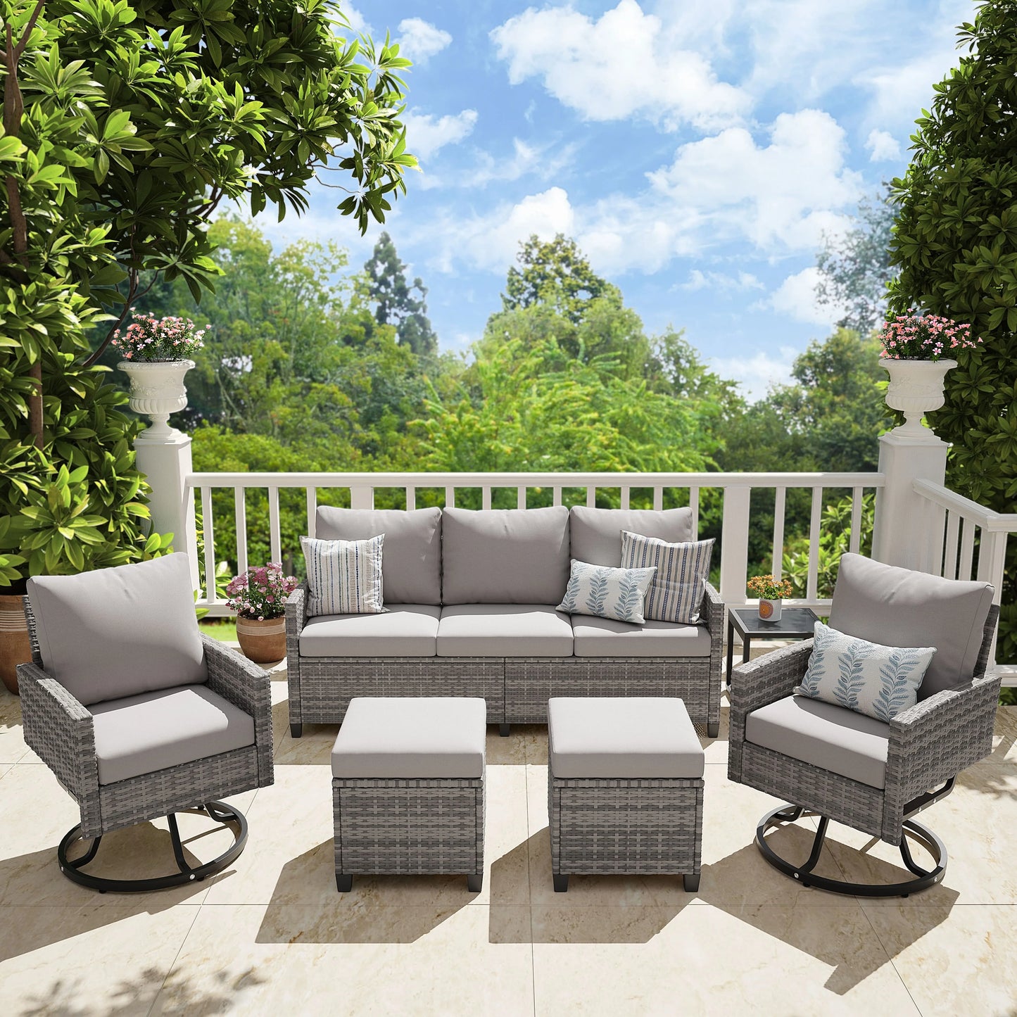 Seogwisam 6 Piece Wicker Patio Furniture Set Outdoor Conversation