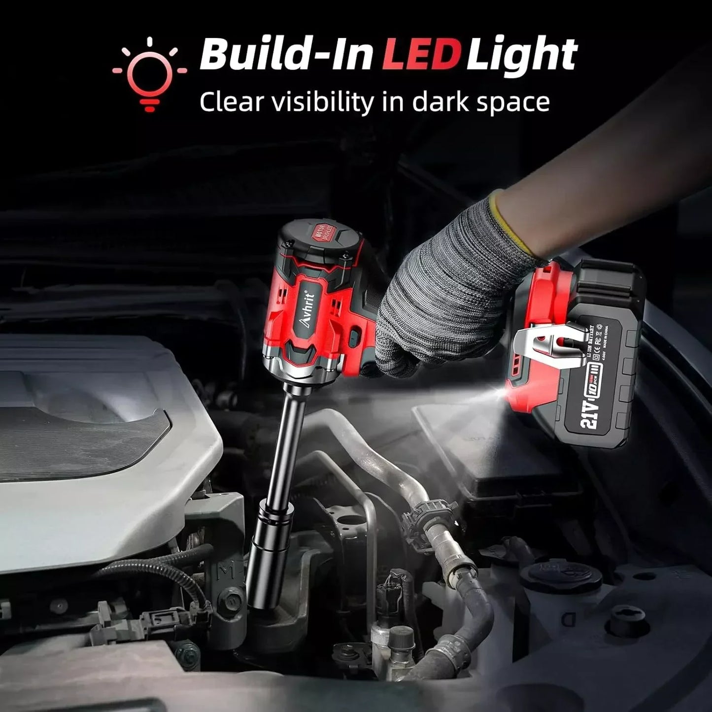 AVHRIT 450N.m Brushless Cordless Impact Wrench Kit AT450