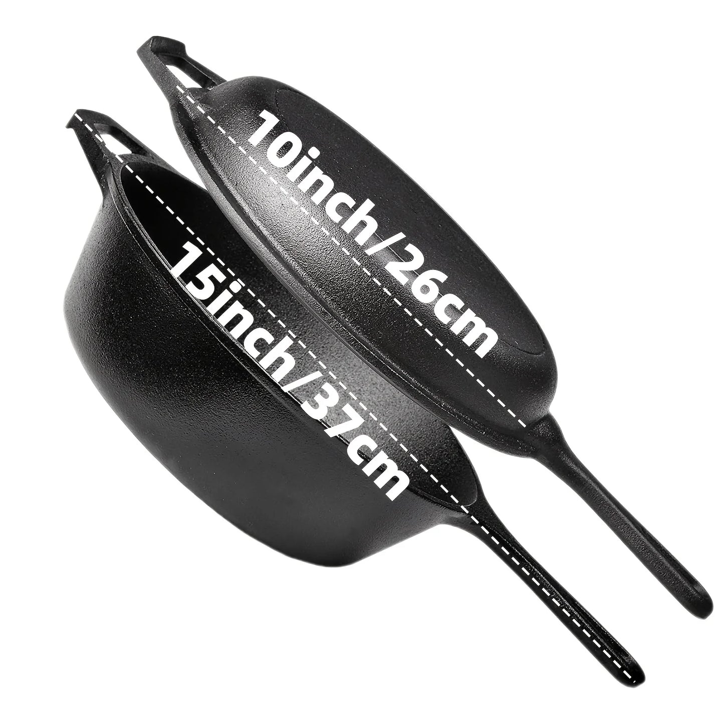 AEDG Cast Iron Skillet Set Nonstick For Oven Grill Campfire
