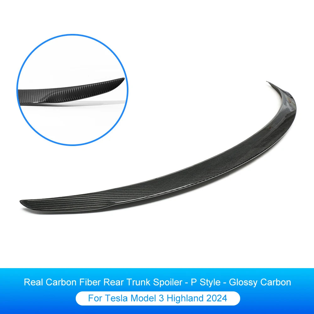 Fitment Real Carbon Fiber Rear Spoiler For Tesla Model 3