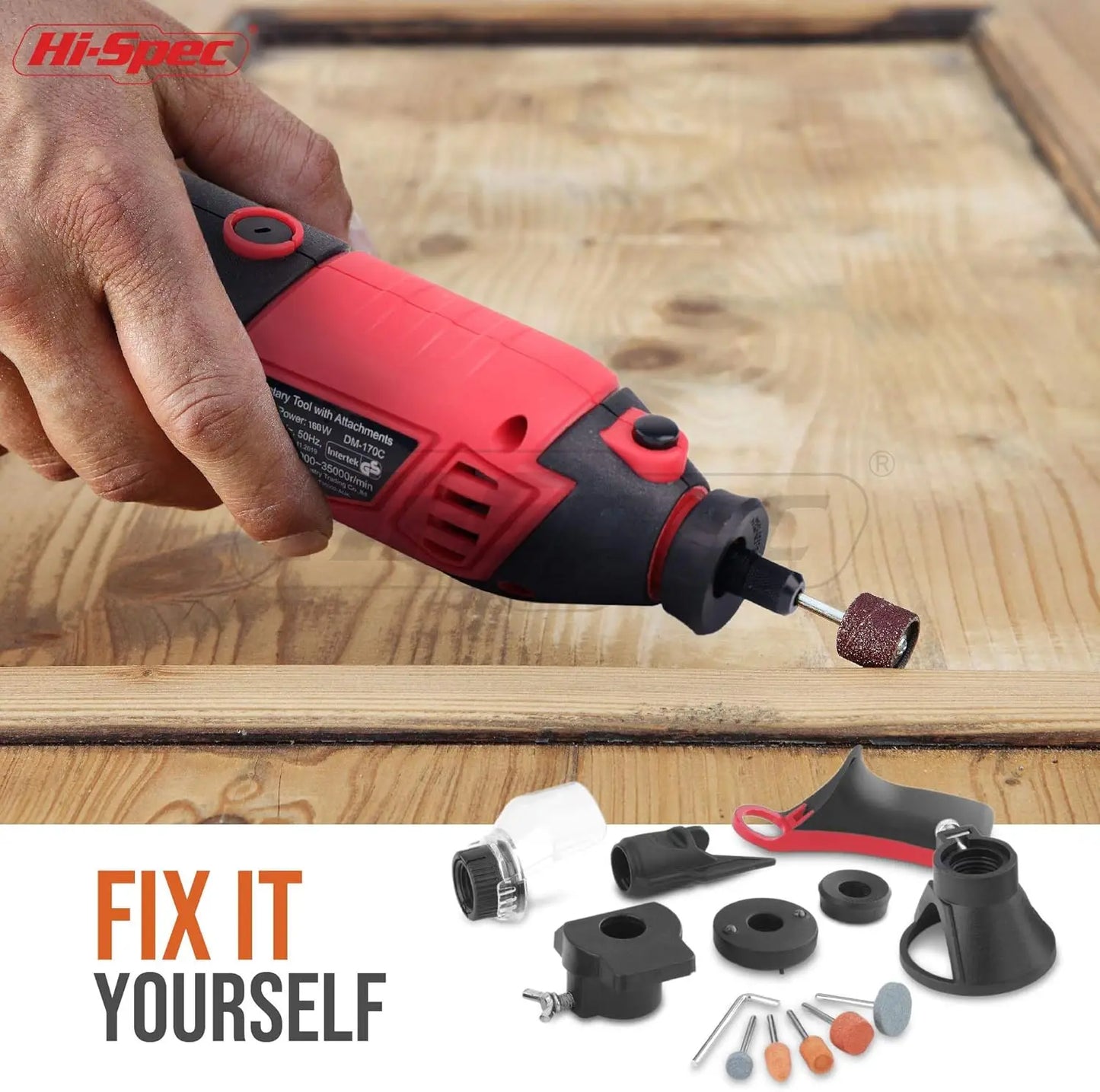 Hi-Spec 134pc 160W Corded Rotary Tool Kit With Dremel Accessories