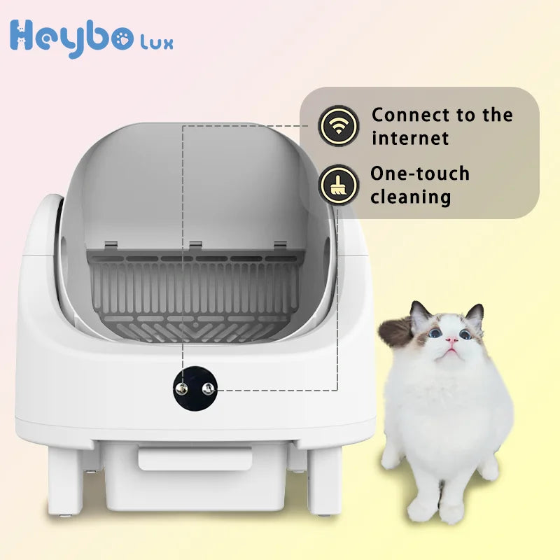 HeyboLux Smart Self Cleaning Cat Litter Box with Odor Control