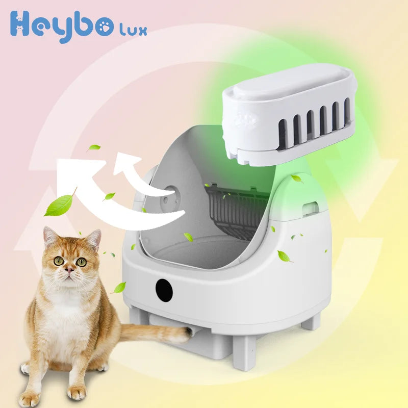 HeyboLux Smart Self Cleaning Cat Litter Box with Odor Control