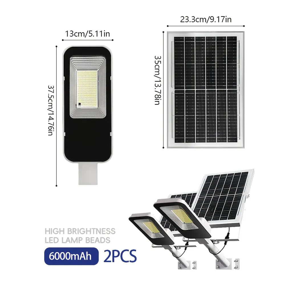 Outdoor Waterproof Solar Lamps 6000mAh Street Light Set