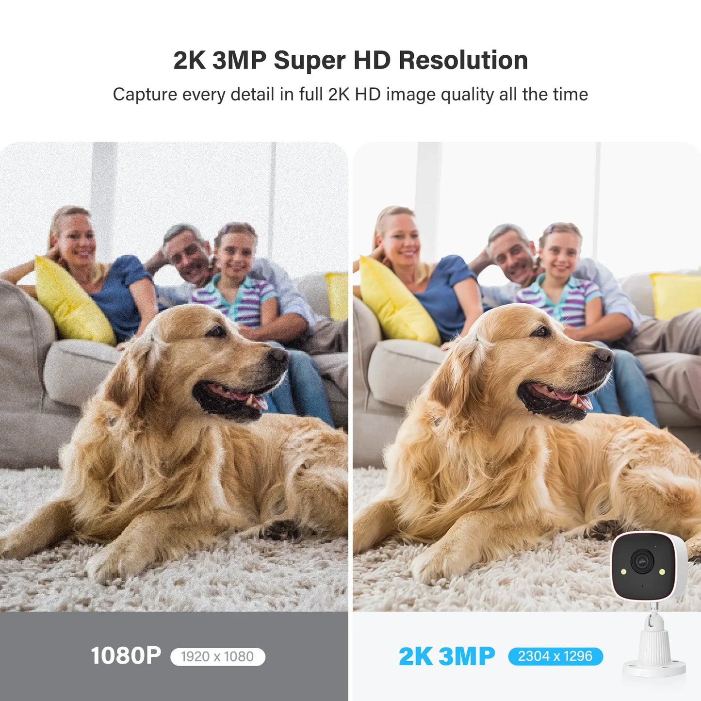 JENNOV Outdoor Wireless Security Camera 3MP 1296P WiFi Surveillance
