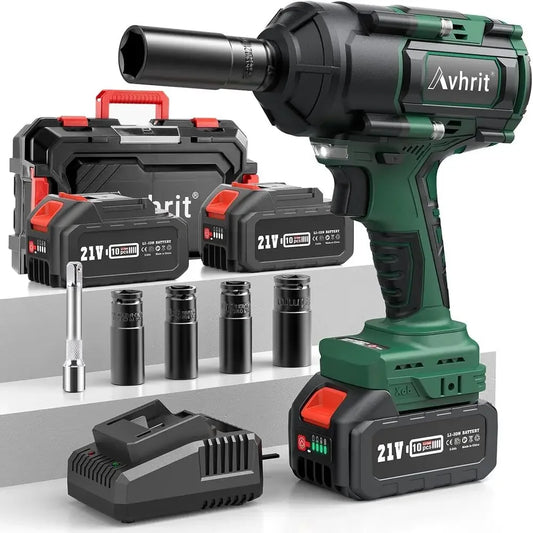 AVHRIT Half Inch Cordless Brushless Impact Wrench Kit AT450 1000Nm