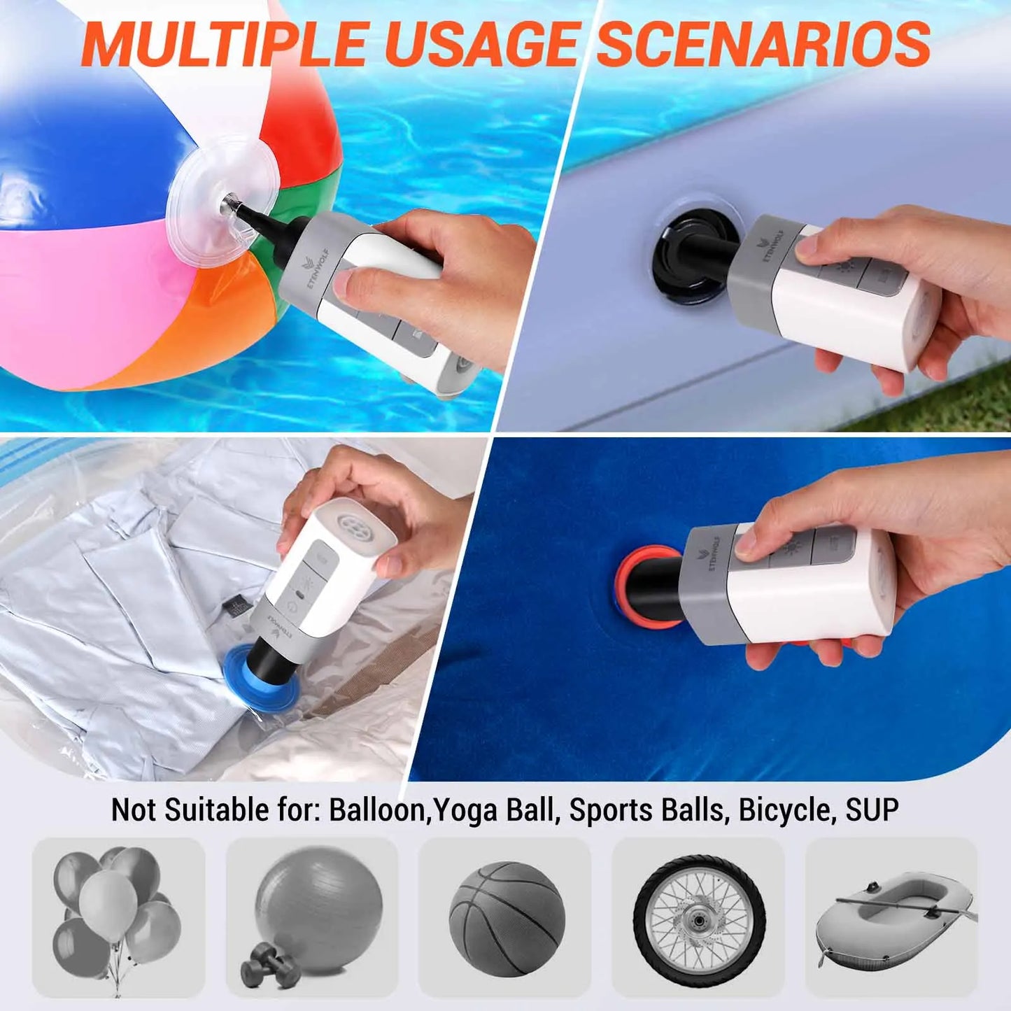 ETENWOLF Air 2 Electric Inflatable Pump for Inflatables
