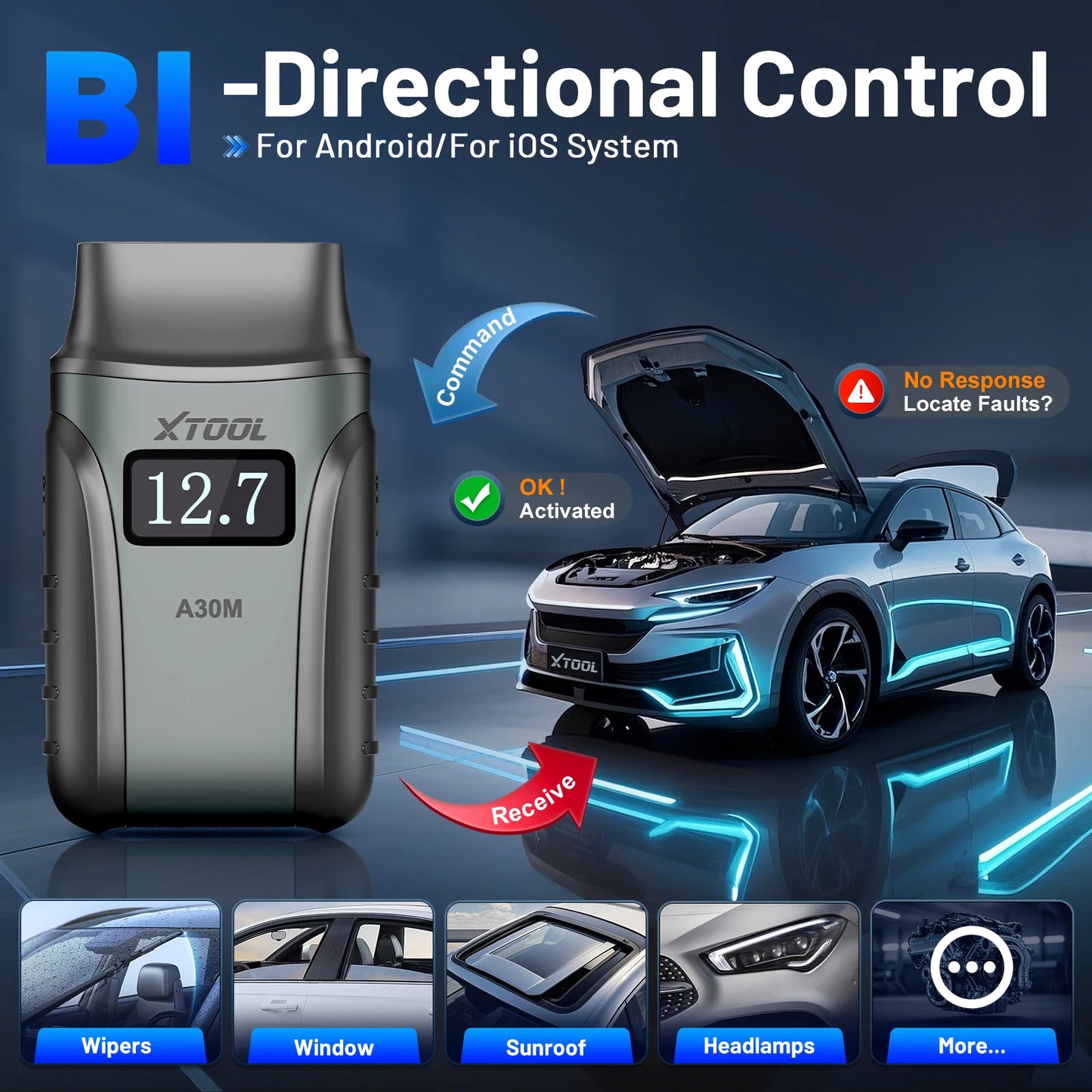 XTOOL A30M Full System Diagnostic Tool Bidirectional OBD2 Scanner