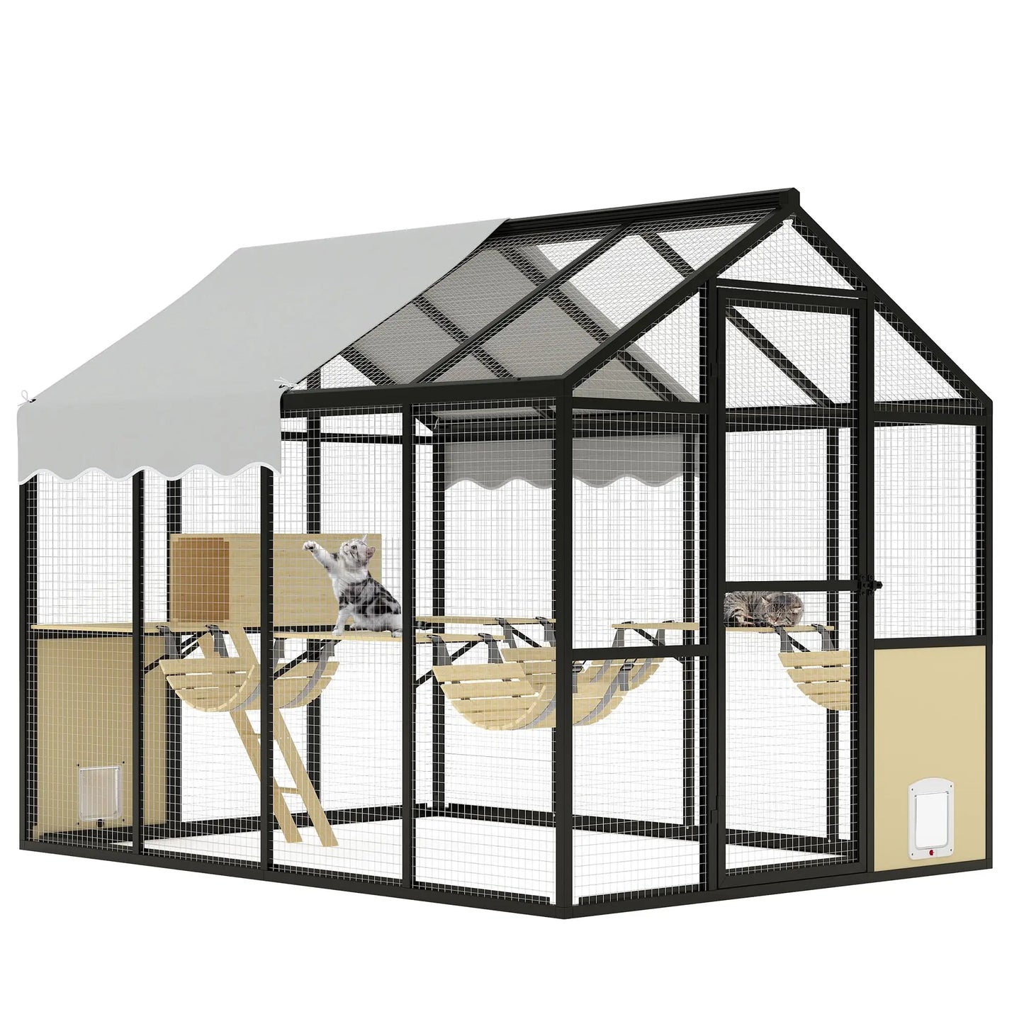 HiMISSCatio Aluminum Outdoor Catio Enclosure Walk in Cat Run