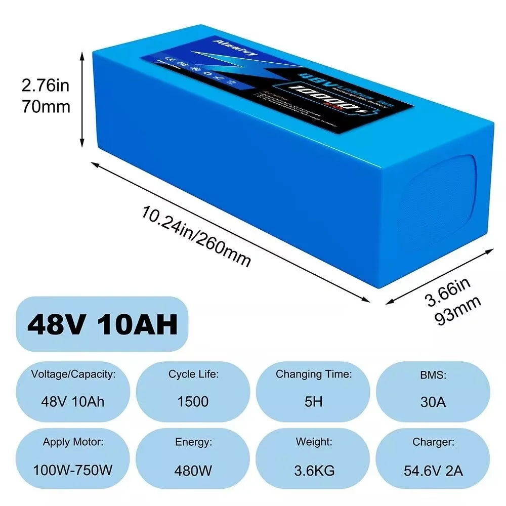 Aleaivy 48V 20Ah Lithium Battery Pack For Electric Bicycle