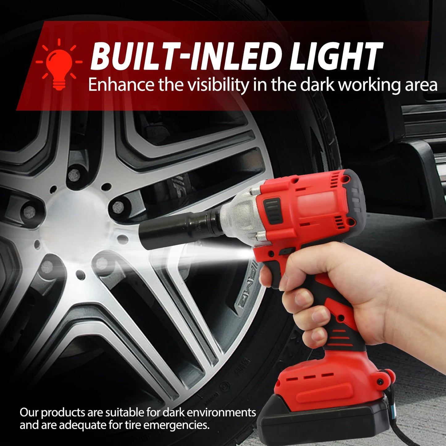 Cordless Brushless Impact Drill Wrench 20V High Torque Tool