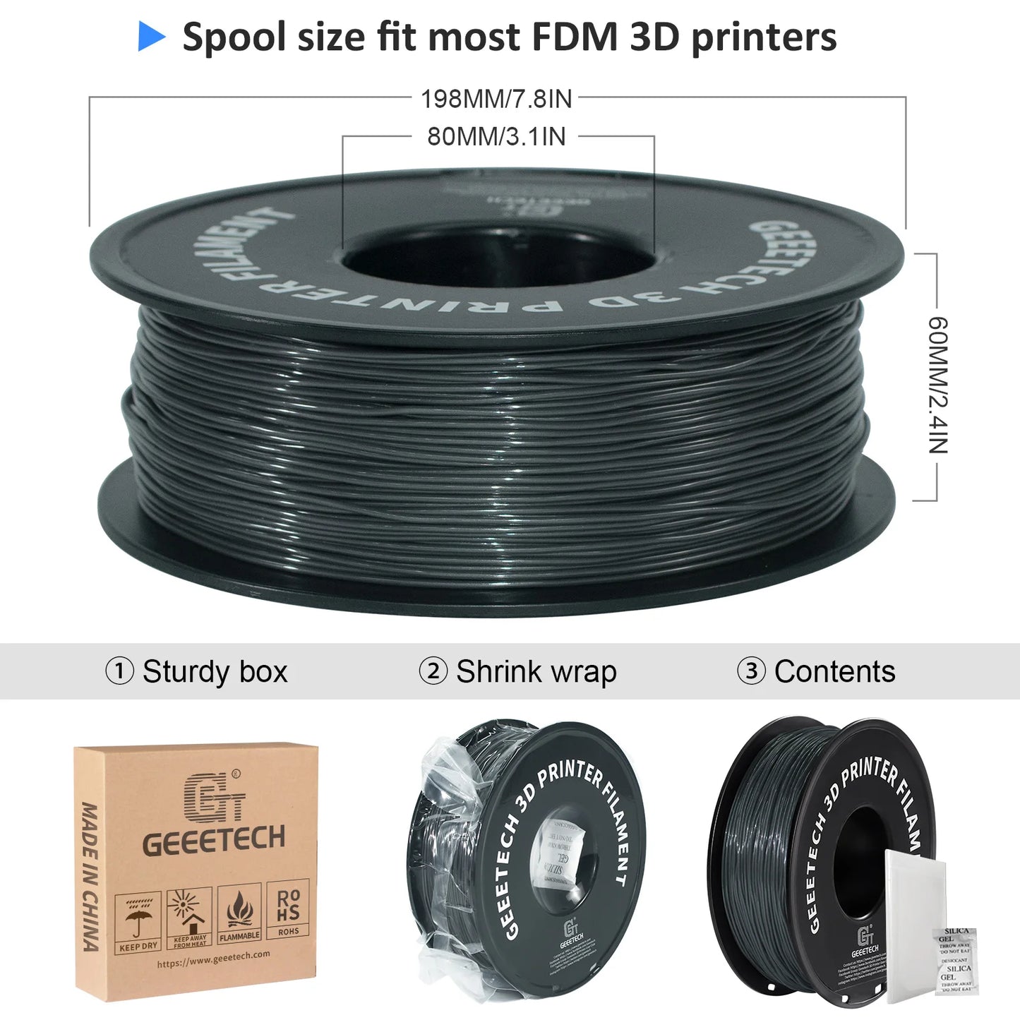 GEEETECH TPU Filament Flexible Material for 3D Printers