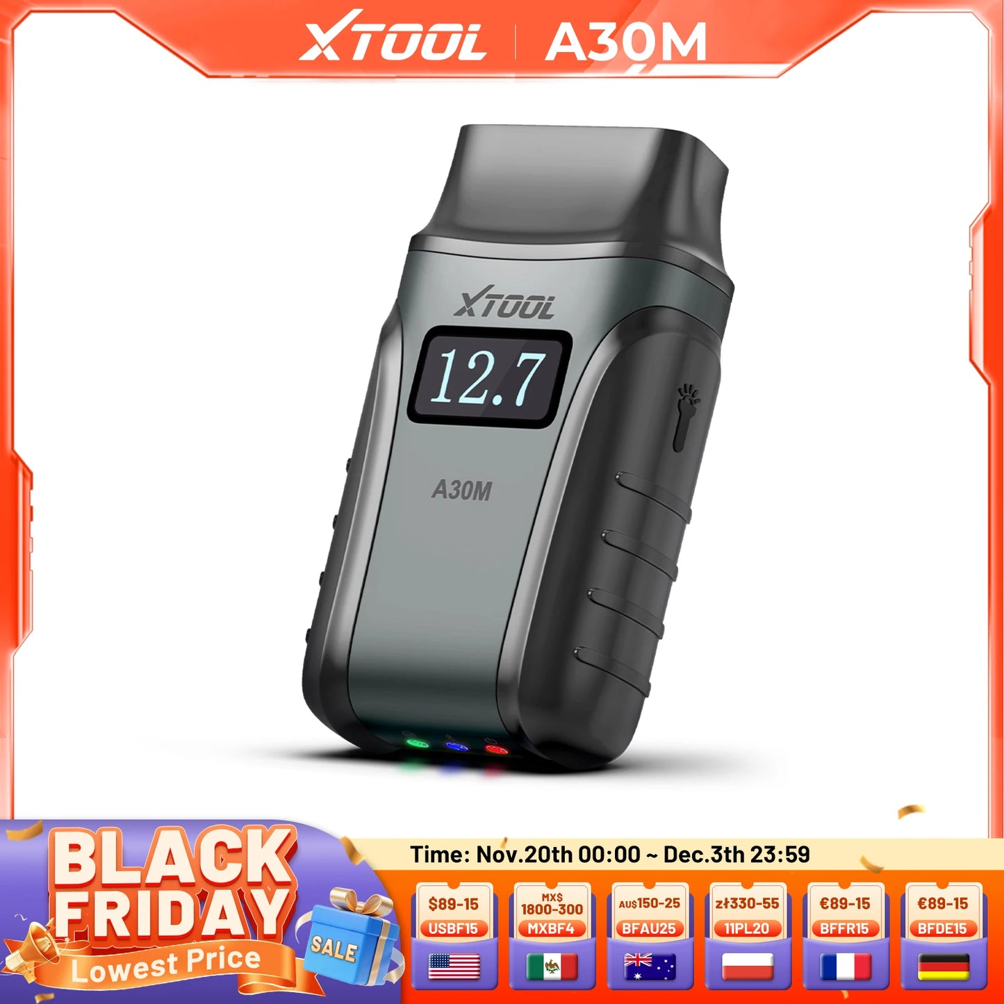 XTOOL A30M Full System Diagnostic Tool Bidirectional OBD2 Scanner