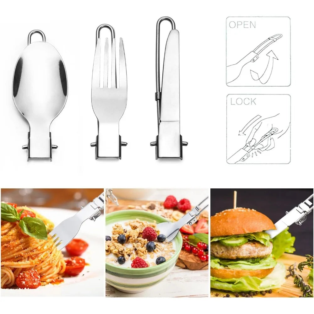 Camping Cookware Stove Carabiner Canister Stand Tripod Stainless Steel Cup