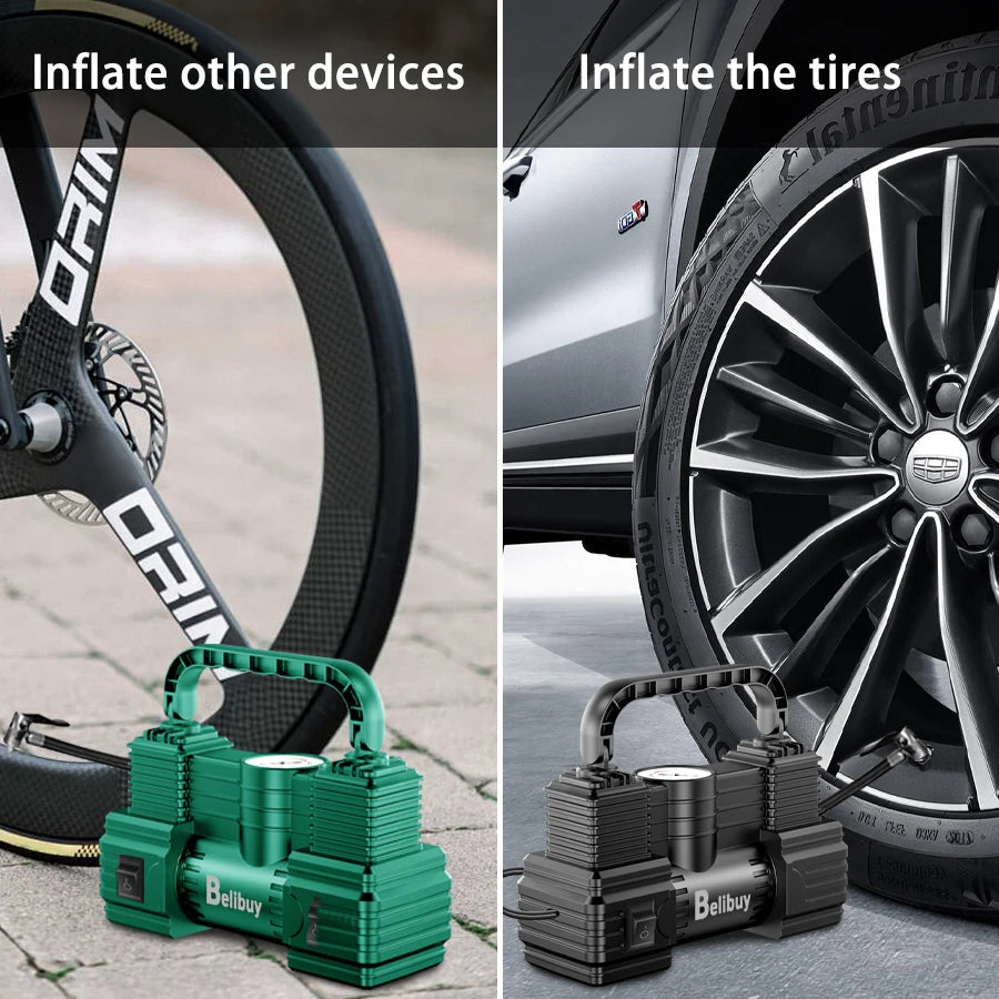 GUANTU Ultra Fast Car Tire Pump 12V PlugIn 5Min Inflation