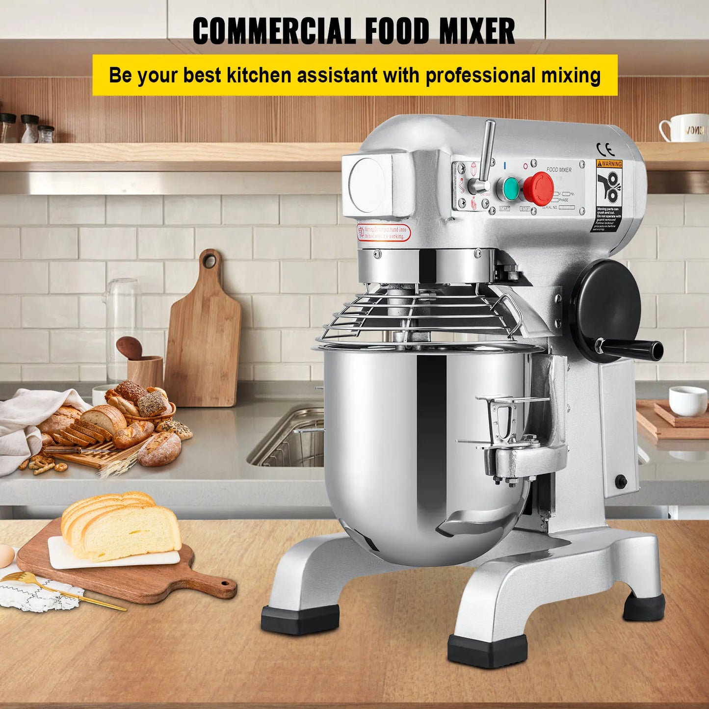 VEVOR Electric Dough Mixer Stainless Steel Commercial Stand Mixer