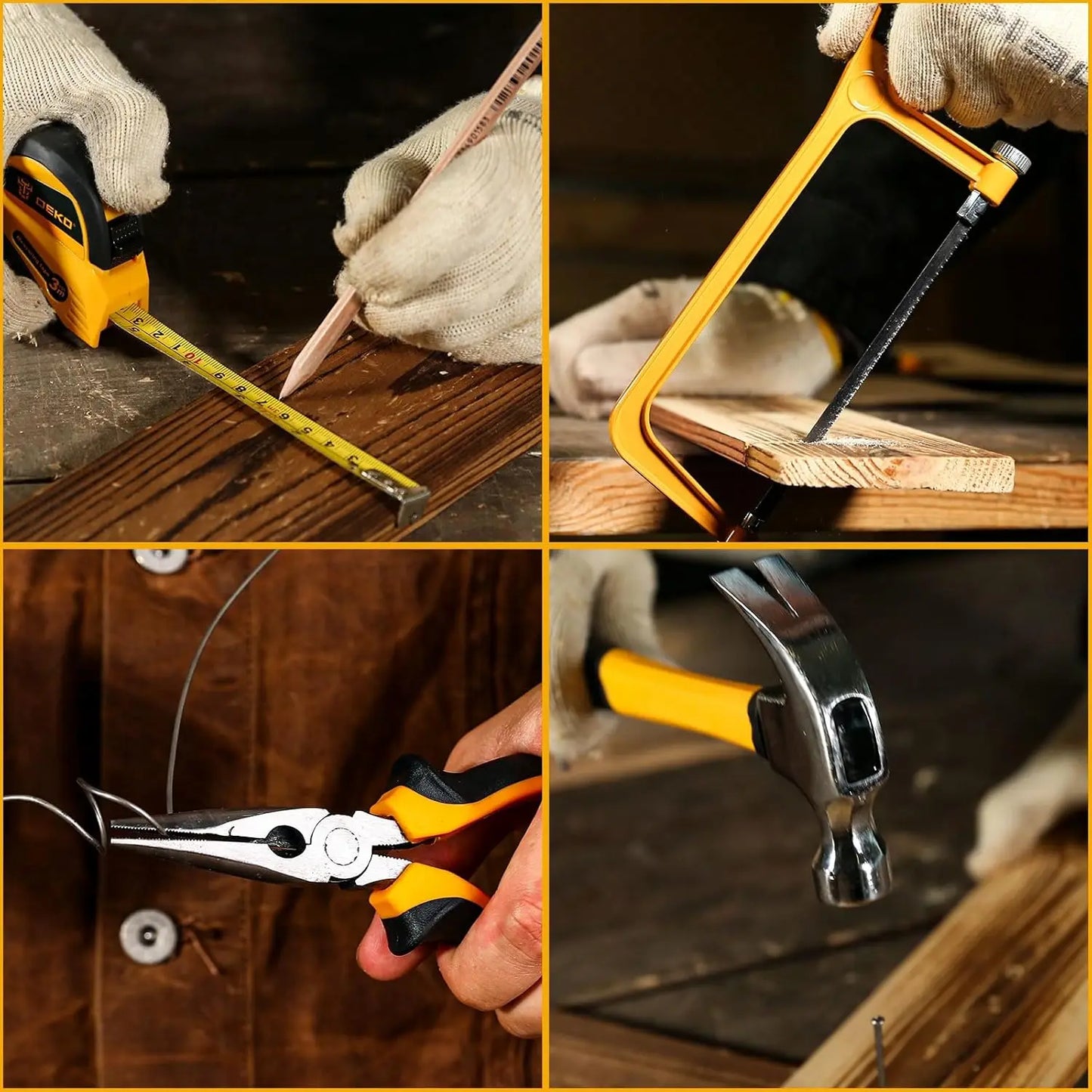 DEKODIY Home Mechanic Toolbox With 12V Cordless Drill Set