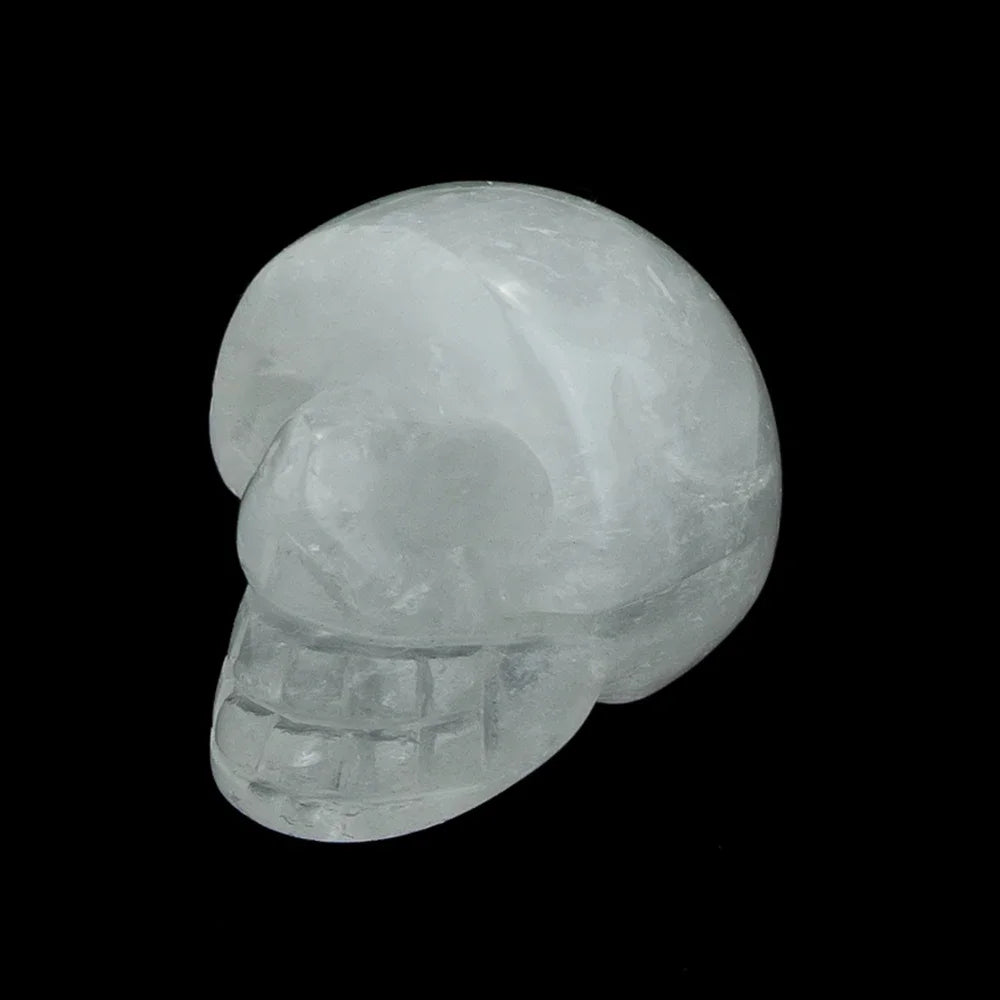 Natural Crystal Skull Carving Halloween Desktop Ornament