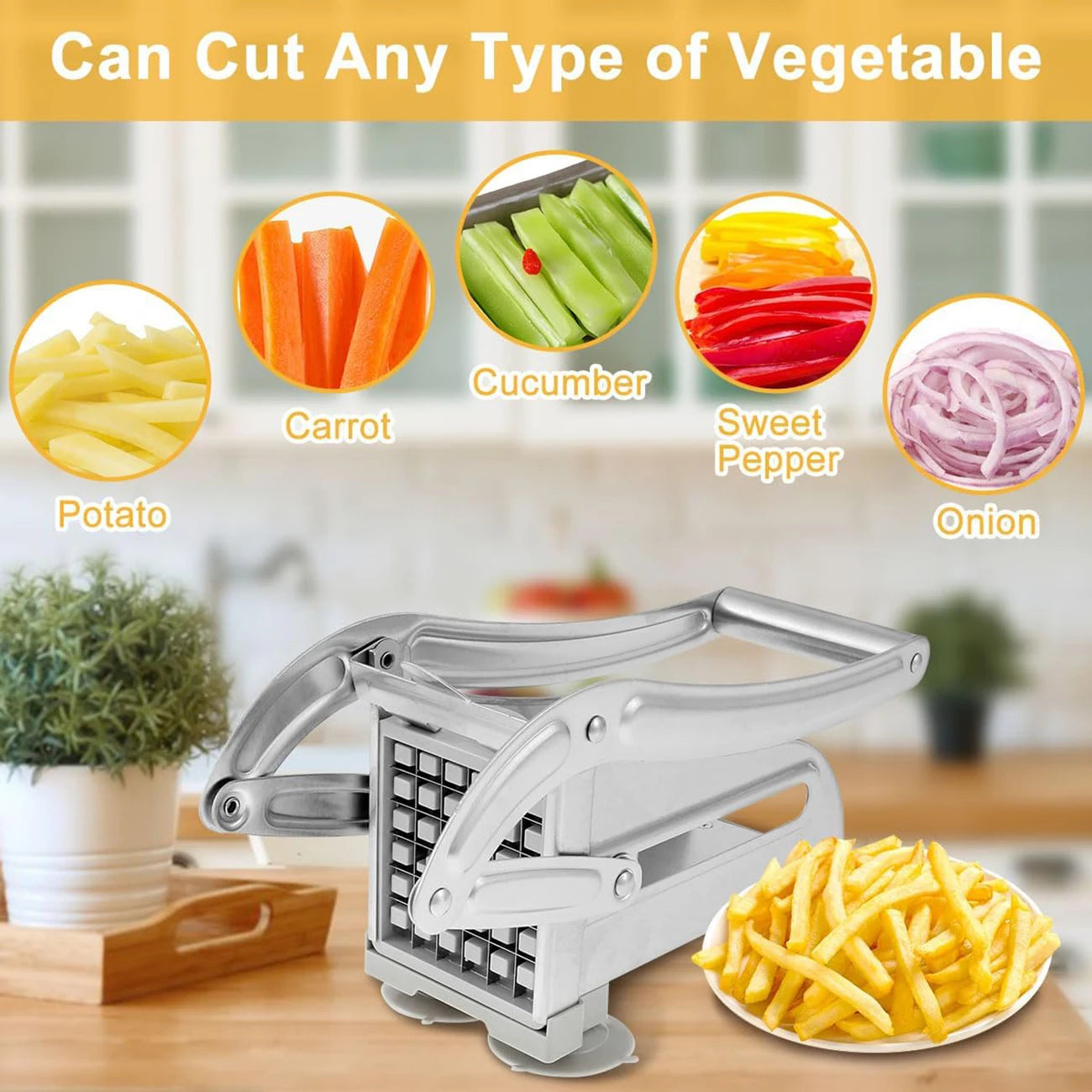 Stainless Steel French Fries Cutter Slicer 36 Hole Blade