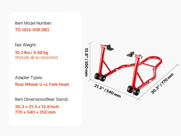 SucceBuy Industrial High-Strength Aluminum-Constructed Motorcycle Stand Lift 850lbs Front Rear
