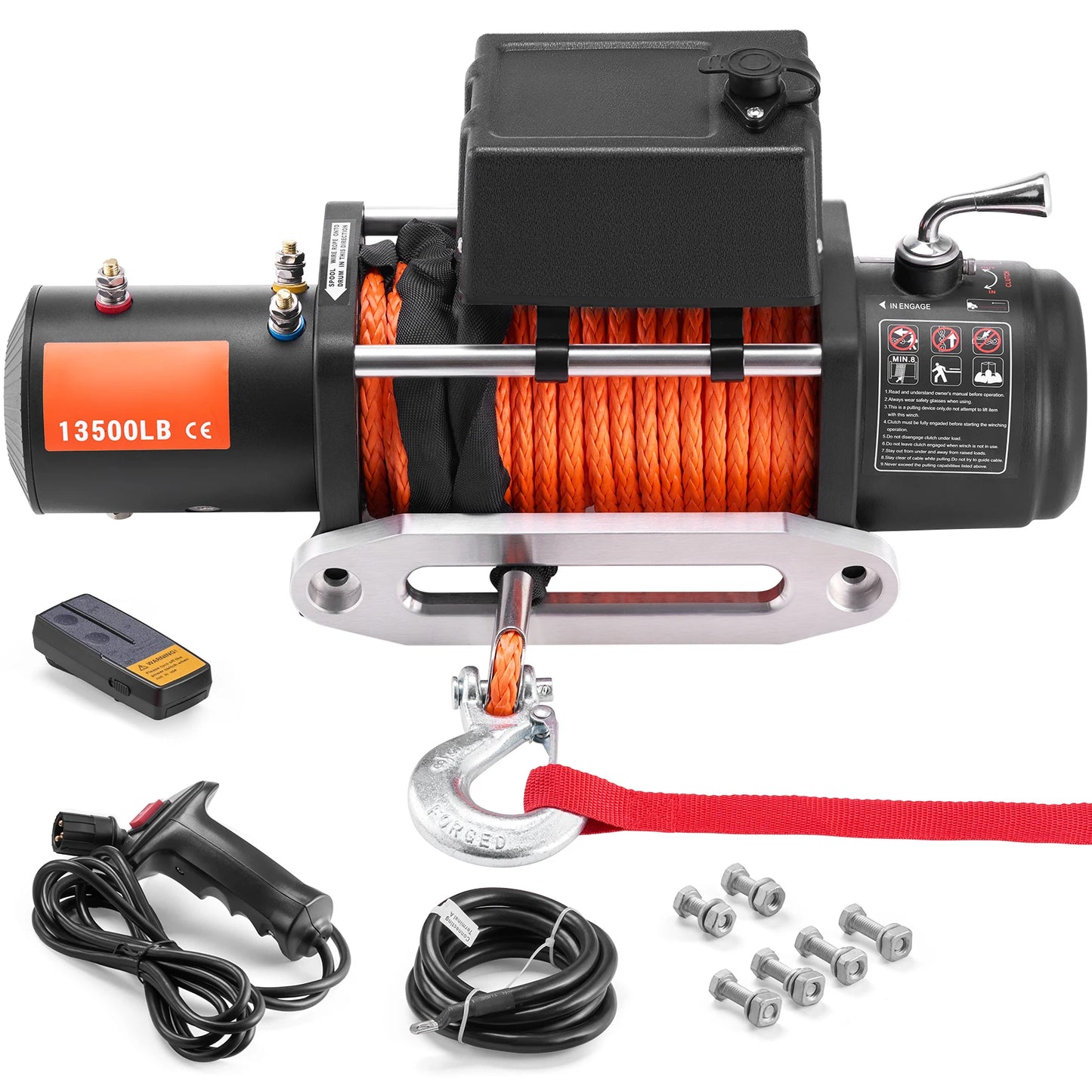 SucceBuy 13500lbs Electric Winch For Truck Car Tow Off Road