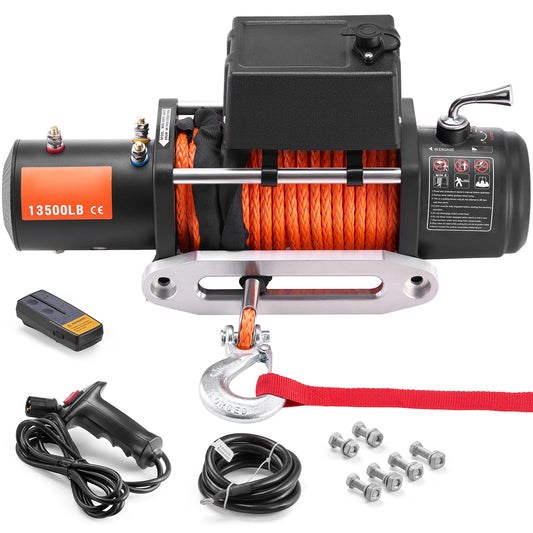 SucceBuy 13500lbs Electric Winch For Truck Car Tow Off Road