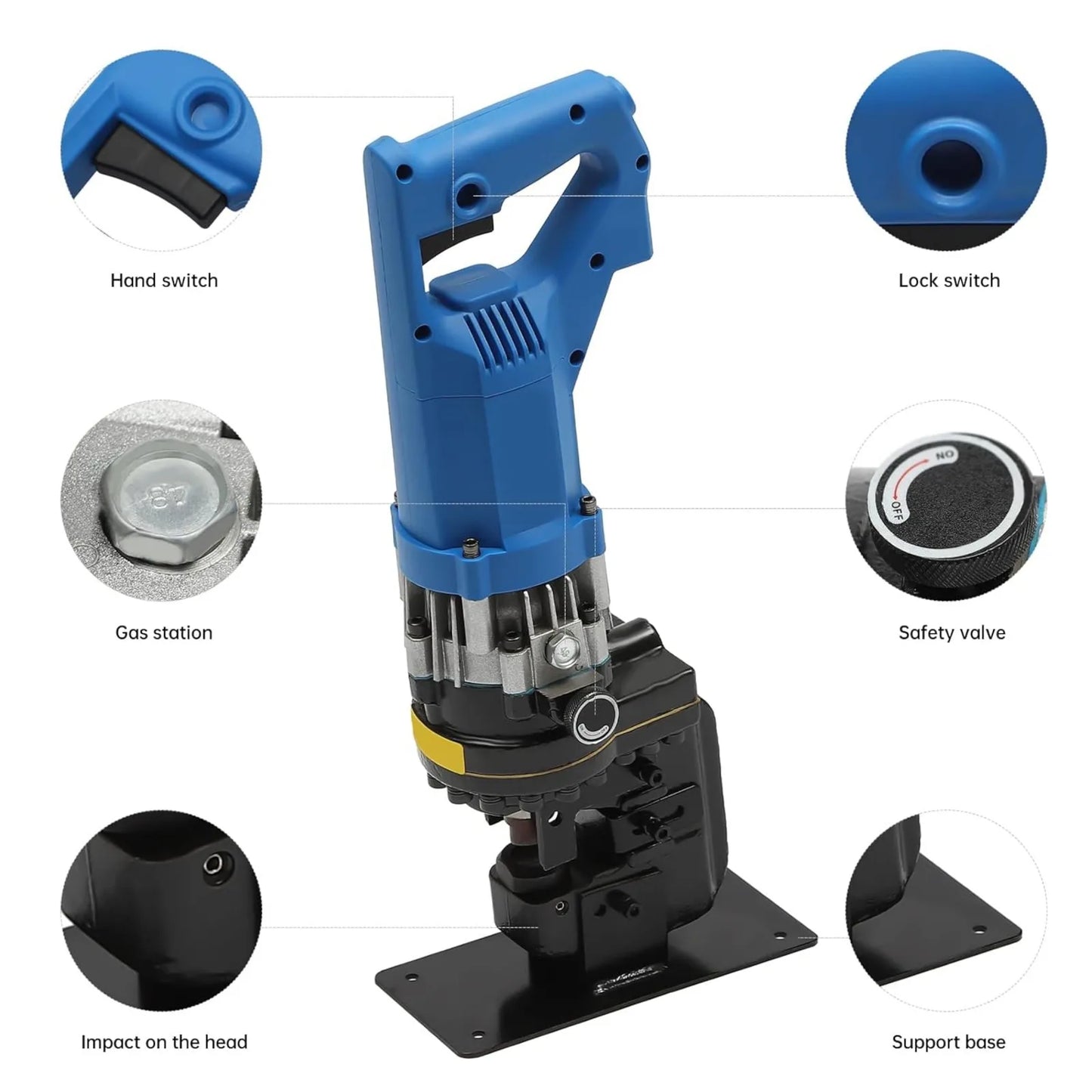 DIY 1600W Electric Hydraulic Hole Puncher With Dies