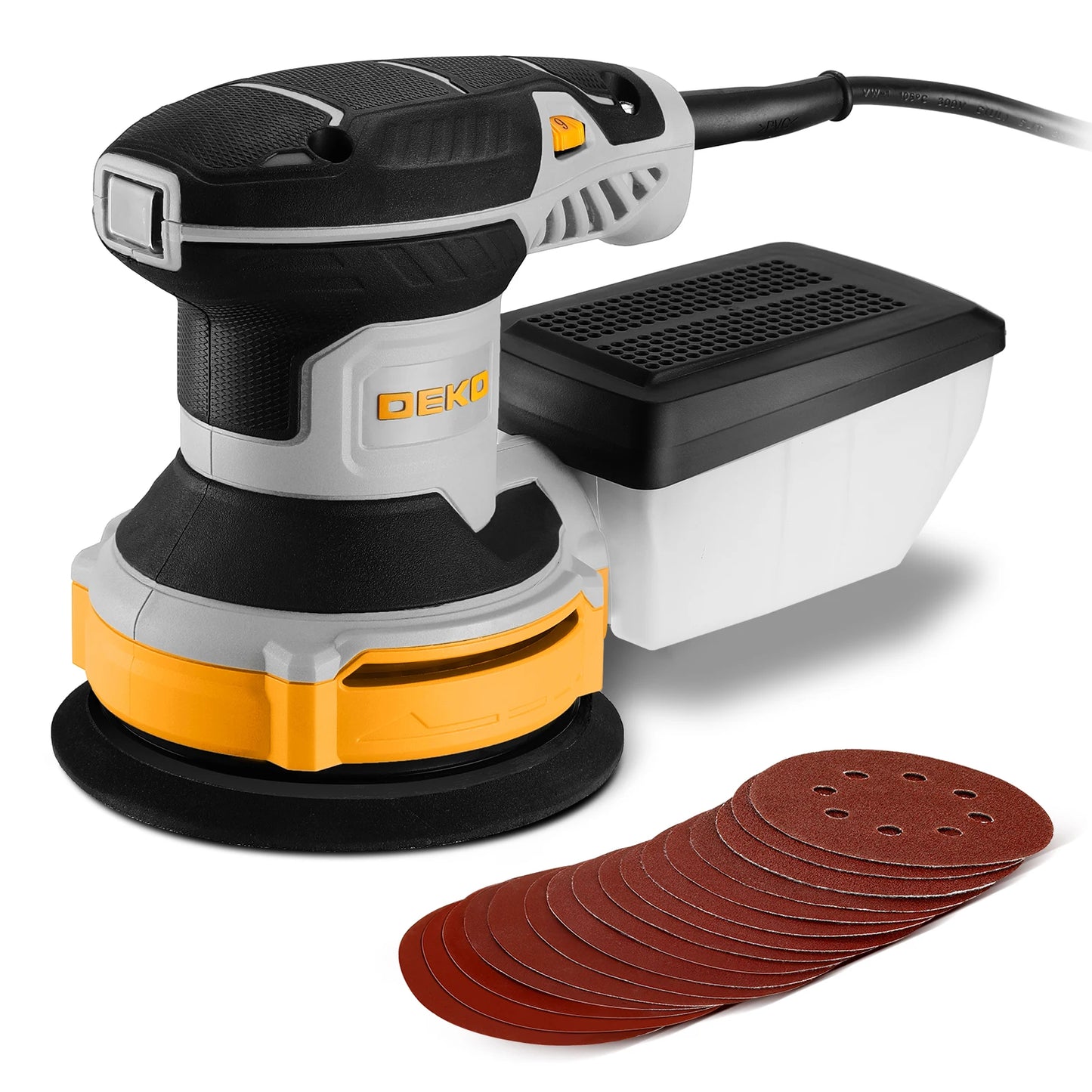 DEKO 300W Orbital Sander With Pad And Dust Collection