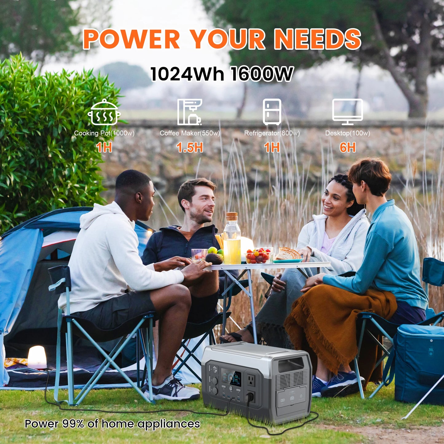 CTOLITY Portable Power Station 1024Wh LiFePO4 Pure Sine Wave