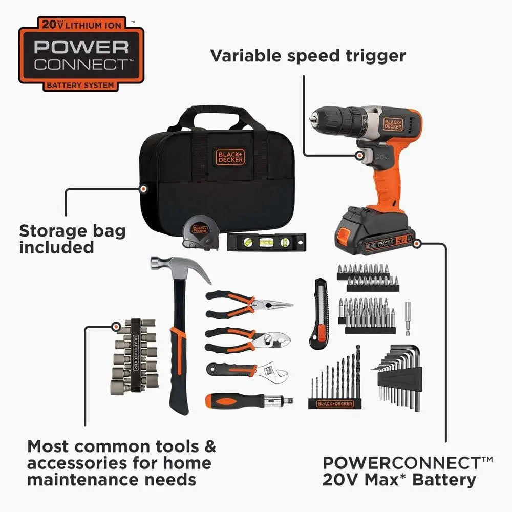 XMSJDIY 20V MAX Drill Tool Kit With 83 Piece Accessories
