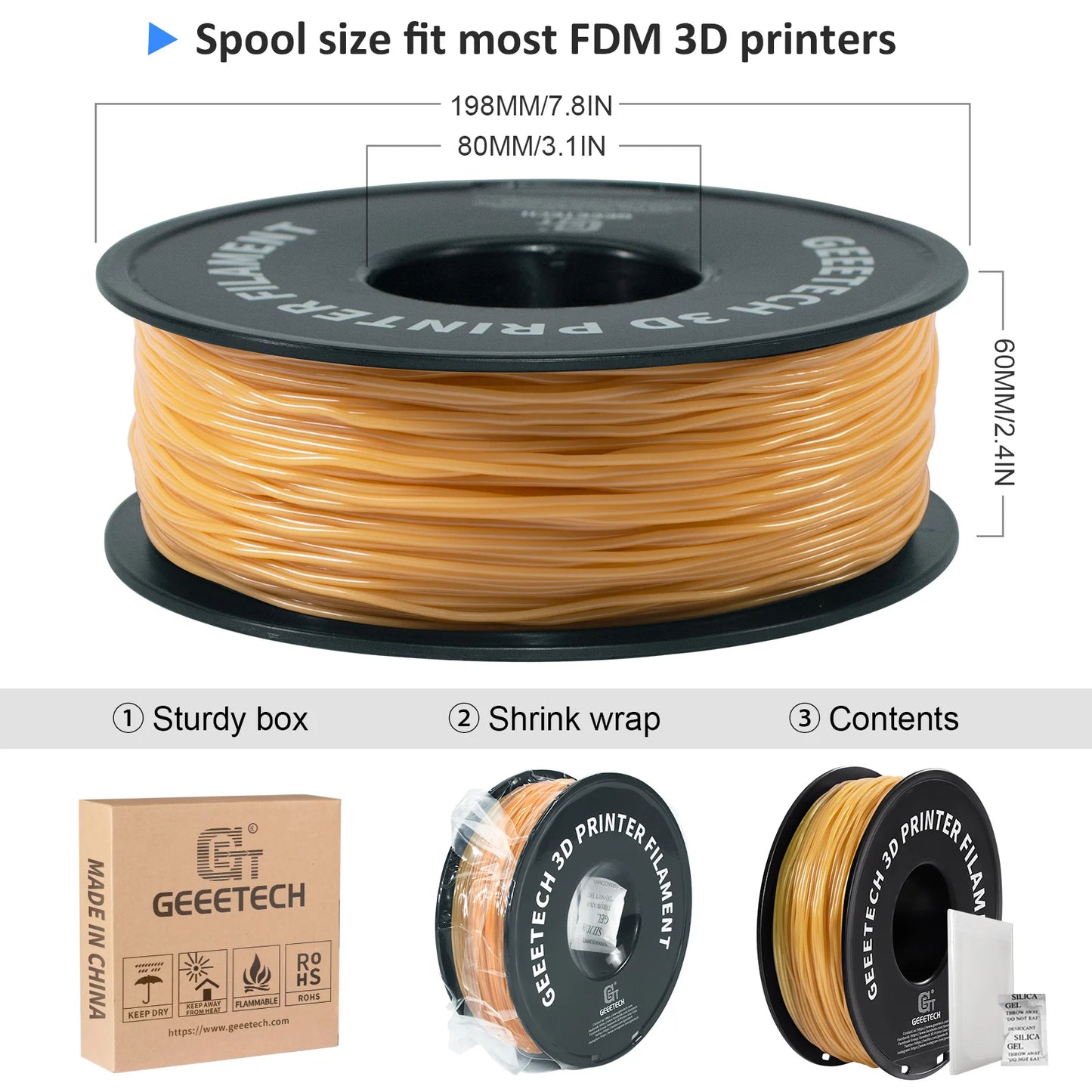 GEEETECH TPU Filament Flexible Material for 3D Printers