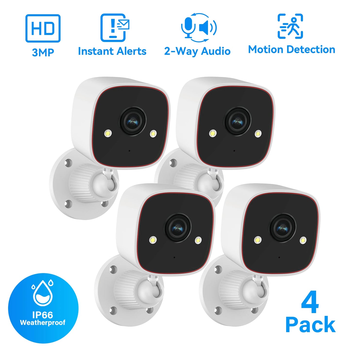 JENNOV Outdoor Wireless Security Camera 3MP 1296P WiFi Surveillance