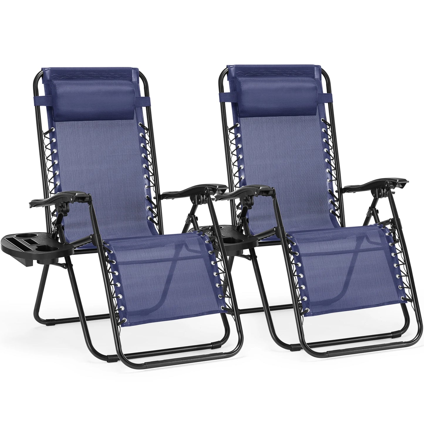 JHK Zero Gravity Set of 2 Portable Recliner Lounge Chairs