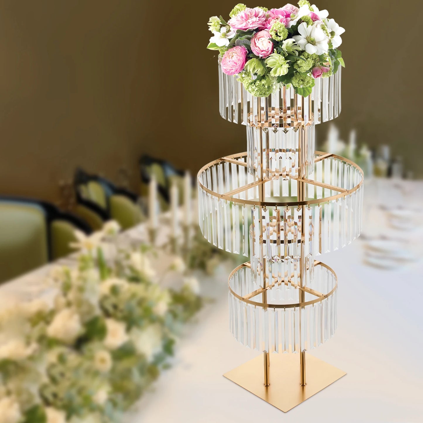 5-Tier Wedding Centerpiece Flower Stand Acrylic Hanging Vase