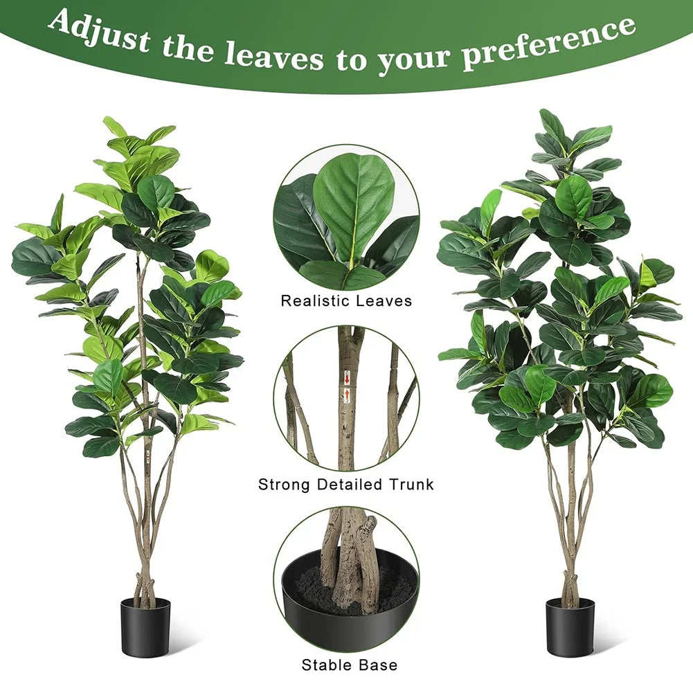 HiMIS Fiddle Leaf Fig Artificial Tree With Pot For Decor