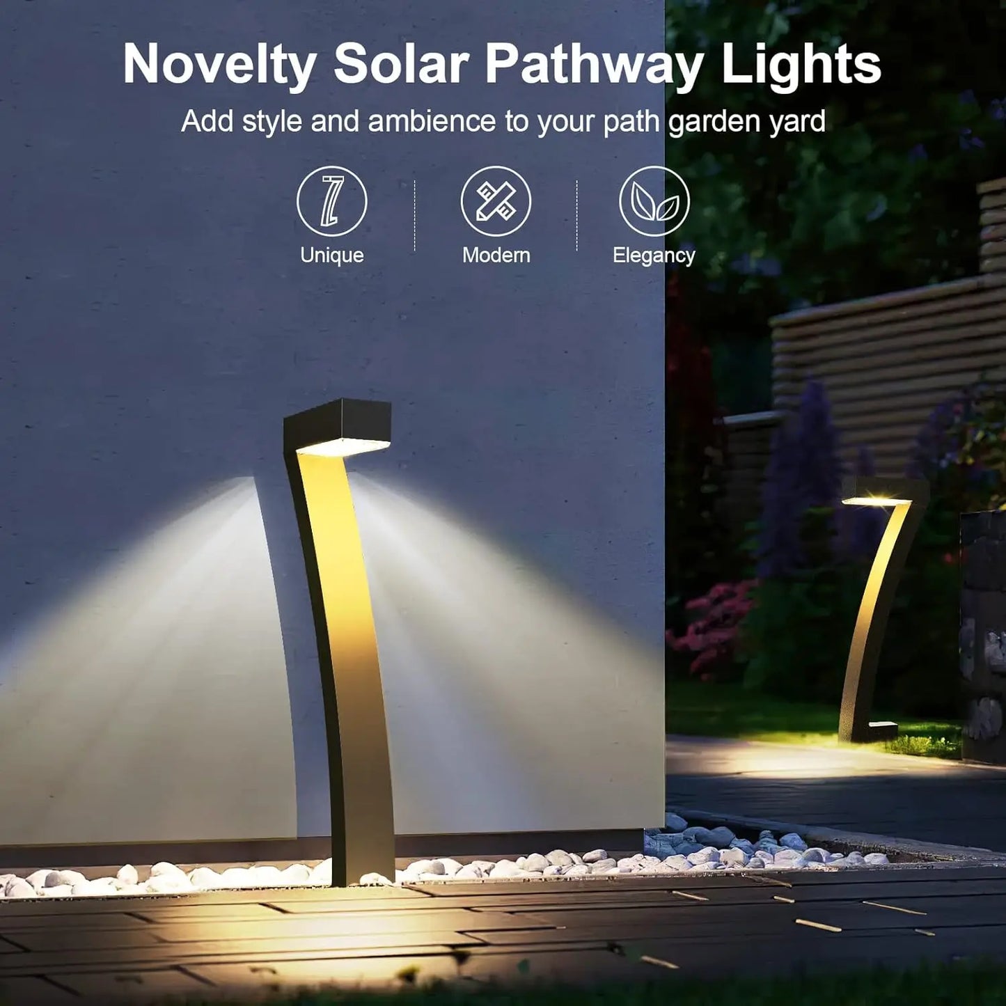 KPSTEK Solar Pathway Lights 6 Pack Outdoor LED Auto On