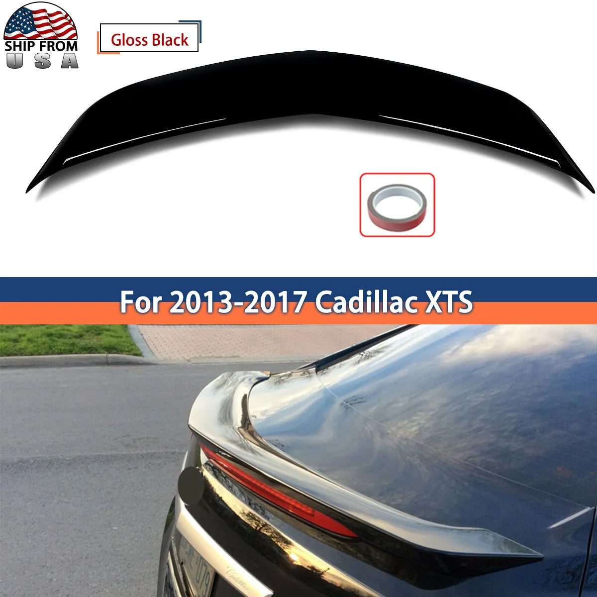 MagicKit Cadillac XTS Rear Spoiler ABS Car Accessories