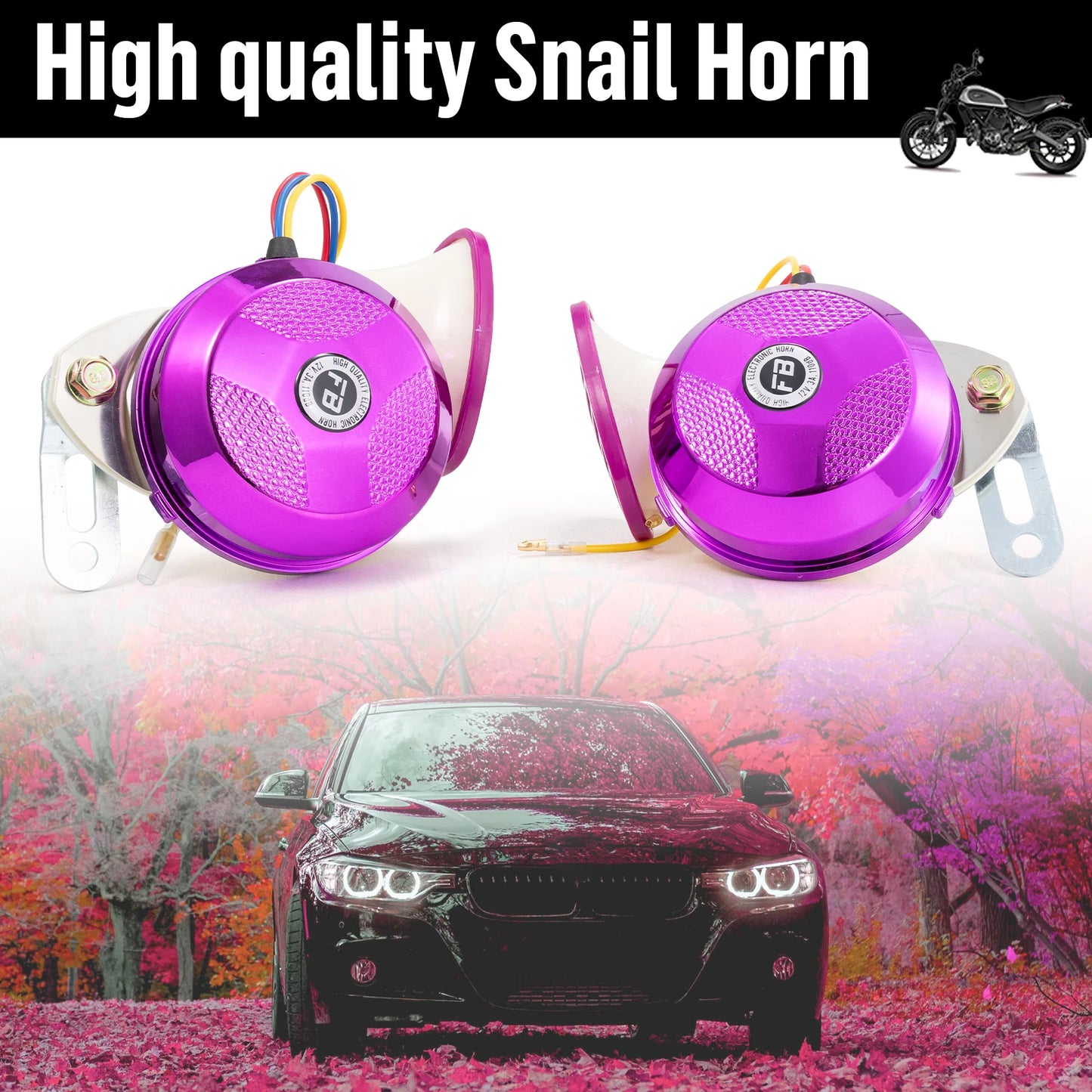 FARBIN Snail Air Horn Kit 120dB Six Tone Waterproof 12V