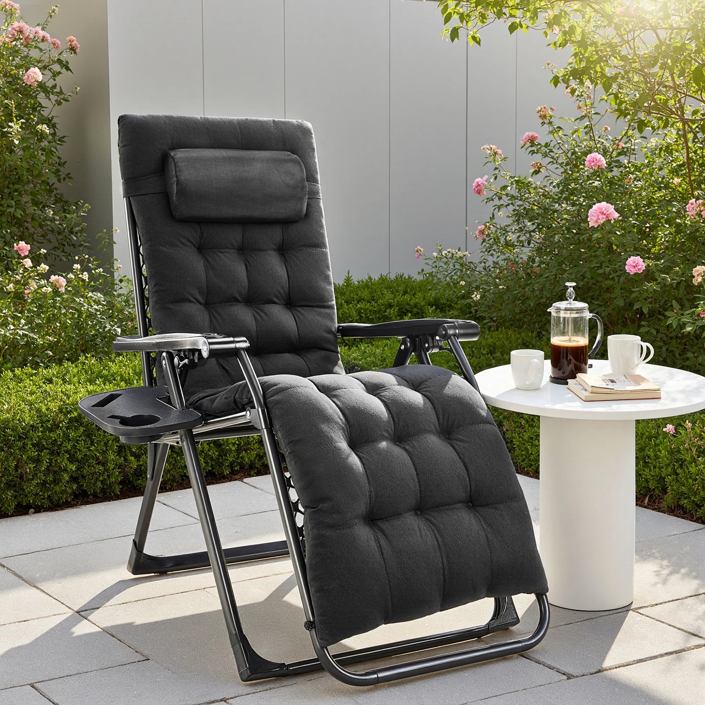 JHK Zero Gravity Set of 2 Portable Recliner Lounge Chairs